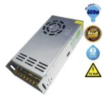 GloboStar® 21930 Μεταλλικό Τροφοδοτικό PELV για Προϊόντα LED 400W 33.3A - AC 220-240V σε DC 12V - IP20 L20 x W10 x H5cm - 2 Years Warranty