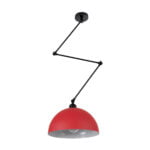 GloboStar® LOTUS 00938 Μοντέρνο Φωτιστικό Οροφής Καμπάνα Μονόφωτο 1 x E27 IP20 Κόκκινο, Μαύρο & Λευκό Μέταλλο - Μ30 x Π30 x Υ21cm - Image 2