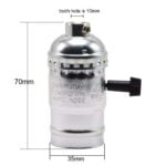 Vintage Industrial Retro E27 Μπρούτζινο Ματ Ντουί με Διακόπτη DIY GloboStar 90023 - Image 3