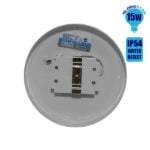LED Panel Οροφής Πλαφονιέρα 15W 230V 1250lm 180° Αδιάβροχο IP54 Θερμό Λευκό 3000k GloboStar 05566 - Image 2