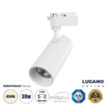 GloboStar® LUGANO 60813 Μονοφασικό Φωτιστικό Σποτ Ράγας LED 30W 3750lm 36° Acrylic HQ LENS AC 220-240V IP20 Φ7.5 x Υ22.7cm Φυσικό Λευκό 4500K - EUROTRACK® System 1L+1N - Λευκό - Bridgelux Chip - TÜV Certified Driver - 5 Χρόνια Εγγύηση - Image 2