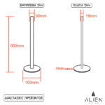 GloboStar® ALIEN-DIVA-BLACK-50-8 ALIEN Design DIVA Μοντέρνο Minimal Nordic Μεταλλικό Φωτιστικό Επιτραπέζιο - Πορτατίφ - Λαμπατέρ Μαύρο LED 8W 800lm με Ασύρματο Χειριστήριο RF & Dimmer IP20 Πολύχρωμο RGB Μ3 x Π1.6 x Υ50cm - Image 7