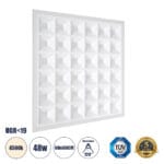GloboStar® ZEUS 60969 Χωνευτό LED Panel 60x60cm 48W 7200lm 120° CRI≥86Ra UGR<19 Anti-Glare Shield Diffuser AC 220-240V IP44 Μ60 x Π60 x Υ3.3cm - Φυσικό Λευκό 4500K - Bridgelux High Lumen Chips - TÜV Certified Driver - 5 Years Warranty - Image 2