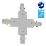 Διφασικός Connector 3 Καλωδίων Συνδεσμολογίας Cross (+) για Λευκή Ράγα Οροφής GloboStar 93135