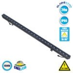 LED Wall Washer Αρχιτεκτονικού Φωτισμού 100cm GENIUS 24W CREE 24v 3600lm Δέσμης 10-30° Μοιρών Αδιάβροχο IP66 Φυσικό Λευκό 4500k GloboStar 05103