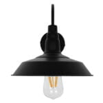 GloboStar® SORD 01065 Vintage Industrial Φωτιστικό Τοίχου Απλίκα Μονόφωτο Μαύρο Μεταλλικό Καμπάνα Φ26 x Μ37 x Π26 x Υ32cm - Image 6