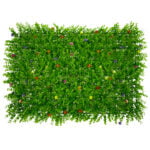 GloboStar® 78408 Artificial - Συνθετικό Τεχνητό Διακοσμητικό Πάνελ Φυλλωσιάς - Κάθετος Κήπος Καυκάσιο Πυξάρι Πολύχρωμα Λουλούδια Πράσινο Μ60 x Υ40 x Π8cm - Image 2