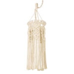 GloboStar® BAHRI 36211 Boho Κρεμαστό Φωτιστικό Μακραμέ Μονόφωτο 1 x E27 IP20 Μπεζ Ύφασμα - Μ20 x Π20 x Υ65cm - Image 2