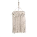 GloboStar® CONGO 36206 Boho Κρεμαστό Φωτιστικό Μακραμέ Μονόφωτο 1 x E27 IP20 Μπεζ Ύφασμα - Μ30 x Π30 x Υ50cm - Image 2