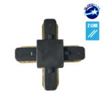 Μονοφασικός Connector 2 Καλωδίων Συνδεσμολογίας Cross (+) για Μαύρη Ράγα Οροφής GloboStar 93029 - Image 3