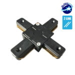 Μονοφασικός Connector 2 Καλωδίων Συνδεσμολογίας Cross (+) για Μαύρη Ράγα Οροφής GloboStar 93029 - Image 4