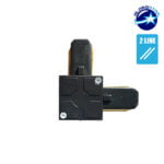 Μονοφασικός Connector 2 Καλωδίων Συνδεσμολογίας Ελ (L) για Μαύρη Ράγα Οροφής GloboStar 93027