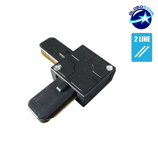 Μονοφασικός Connector 2 Καλωδίων Συνδεσμολογίας Ελ (L) για Μαύρη Ράγα Οροφής GloboStar 93027 - Image 4