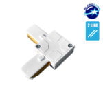 Μονοφασικός Connector 2 Καλωδίων Συνδεσμολογίας Ελ (L) για Λευκή Ράγα Οροφής GloboStar 93026 - Image 4