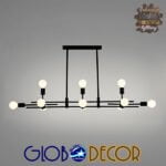 GloboStar® FERUM 01098 Μοντέρνο Industrial Φωτιστικό Οροφής Πολύφωτο Μαύρο Μεταλλικό Ράγα Μ113 x Π26 x Υ85cm - Image 6