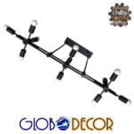 GloboStar® FERUM 01098 Μοντέρνο Industrial Φωτιστικό Οροφής Πολύφωτο Μαύρο Μεταλλικό Ράγα Μ113 x Π26 x Υ85cm - Image 2