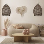 GloboStar® TAHITI 00711 Boho Κρεμαστό Φωτιστικό Πλέγμα Μονόφωτο 1 x E27 IP20 Καφέ Ξύλο - Μ38 x Π38 x Υ50cm - Image 10