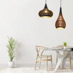 GloboStar® JANIS 01590 Μοντέρνο Κρεμαστό Φωτιστικό Οροφής Μονόφωτο 1 x E27 Μαύρο - Χρυσό Μεταλλικό Καμπάνα Φ30 x Υ30cm - Image 11