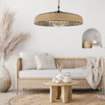 GloboStar® SAHARA 01416 Vintage Κρεμαστό Φωτιστικό Οροφής Μονόφωτο 1 x E27 Μαύρο Μεταλλικό με Μπεζ Σχοινί Φ80 x Υ25cm - Image 7