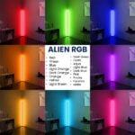 Μοντέρνο Minimal Επιτραπέζιο Μαύρο Φωτιστικό 50cm LED 8 Watt με Ασύρματο Χειριστήριο RF & Dimmer RGB Πολύχρωμο GloboStar ALIEN Design GLOBO-50-8 - Image 3