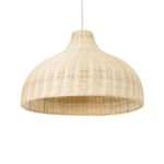 GloboStar® AFURU 01828 Boho Κρεμαστό Φωτιστικό Καμπάνα Μονόφωτο 1 x E27 IP20 Μπεζ Ξύλο - Μ60 x Π60 x Υ40cm - Image 2