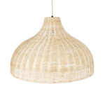 GloboStar® AFURU 01828 Boho Κρεμαστό Φωτιστικό Καμπάνα Μονόφωτο 1 x E27 IP20 Μπεζ Ξύλο - Μ60 x Π60 x Υ40cm - Image 7