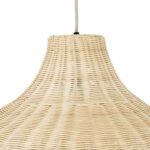 GloboStar® AFURU 01828 Boho Κρεμαστό Φωτιστικό Καμπάνα Μονόφωτο 1 x E27 IP20 Μπεζ Ξύλο - Μ60 x Π60 x Υ40cm - Image 8