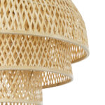 GloboStar® HIROKA 01836 Boho Κρεμαστό Φωτιστικό Πλέγμα Μονόφωτο 1 x E27 IP20 Μπεζ Ξύλο - Μ60 x Π60 x Υ50cm - Image 8
