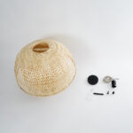 GloboStar® HIROKA 01836 Boho Κρεμαστό Φωτιστικό Πλέγμα Μονόφωτο 1 x E27 IP20 Μπεζ Ξύλο - Μ60 x Π60 x Υ50cm - Image 10