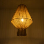GloboStar® CAYMAN 01854 Boho Κρεμαστό Φωτιστικό Πλέγμα Μονόφωτο 1 x E27 IP20 Μπεζ Σχοινί - Μ60 x Π60 x Υ86cm - Image 3
