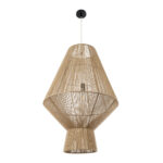 GloboStar® CAYMAN 01854 Boho Κρεμαστό Φωτιστικό Πλέγμα Μονόφωτο 1 x E27 IP20 Μπεζ Σχοινί - Μ60 x Π60 x Υ86cm - Image 4