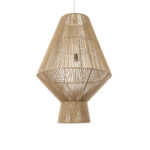 GloboStar® CAYMAN 01854 Boho Κρεμαστό Φωτιστικό Πλέγμα Μονόφωτο 1 x E27 IP20 Μπεζ Σχοινί - Μ60 x Π60 x Υ86cm - Image 5