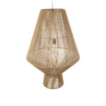 GloboStar® CAYMAN 01854 Boho Κρεμαστό Φωτιστικό Πλέγμα Μονόφωτο 1 x E27 IP20 Μπεζ Σχοινί - Μ60 x Π60 x Υ86cm - Image 7