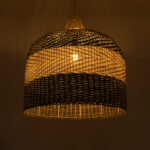 GloboStar® BARBADOS 01945 Boho Κρεμαστό Φωτιστικό Καμπάνα Μονόφωτο 1 x E27 IP20 Μπεζ & Χακί Ξύλο - Μ60 x Π60 x Υ60cm - Image 3