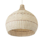 GloboStar® SANTACRUZ 01951 Boho Κρεμαστό Φωτιστικό Καμπάνα Μονόφωτο 1 x E27 IP20 Μπεζ & Καφέ Ξύλο - Μ60 x Π60 x Υ60cm - Image 6