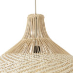 GloboStar® SANTACRUZ 01951 Boho Κρεμαστό Φωτιστικό Καμπάνα Μονόφωτο 1 x E27 IP20 Μπεζ & Καφέ Ξύλο - Μ60 x Π60 x Υ60cm - Image 8