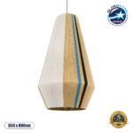 GloboStar® SALERNO 02079 Boho Κρεμαστό Φωτιστικό Πλέγμα Μονόφωτο 1 x E27 IP20 Πολύχρωμο Σχοινί - Μ50 x Π50 x Υ90cm