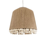 GloboStar® PUERTORICO 02093 Boho Κρεμαστό Φωτιστικό Καμπάνα Τρίφωτο 3 x E27 IP20 Μπεζ & Λευκό Σχοινί - Μ80 x Π80 x Υ80cm - Image 2