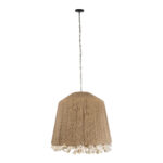 GloboStar® PUERTORICO 02093 Boho Κρεμαστό Φωτιστικό Καμπάνα Τρίφωτο 3 x E27 IP20 Μπεζ & Λευκό Σχοινί - Μ80 x Π80 x Υ80cm - Image 4