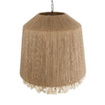 GloboStar® PUERTORICO 02093 Boho Κρεμαστό Φωτιστικό Καμπάνα Τρίφωτο 3 x E27 IP20 Μπεζ & Λευκό Σχοινί - Μ80 x Π80 x Υ80cm - Image 7