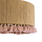 GloboStar® PUERTORICO 02096 Boho Κρεμαστό Φωτιστικό Καπέλο Μονόφωτο 1 x E27 IP20 Μπεζ & Ροζ Σχοινί - Μ50 x Π50 x Υ27cm - Image 8