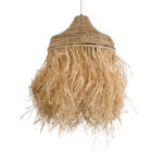GloboStar® PORTOFERRAIO 02185 Boho Κρεμαστό Φωτιστικό Πλέγμα Μονόφωτο 1 x E27 IP20 Μπεζ Ράφια - Μ50 x Π50 x Υ80cm - Image 2