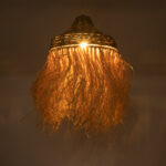 GloboStar® PORTOFERRAIO 02185 Boho Κρεμαστό Φωτιστικό Πλέγμα Μονόφωτο 1 x E27 IP20 Μπεζ Ράφια - Μ50 x Π50 x Υ80cm - Image 3