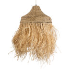 GloboStar® PORTOFERRAIO 02185 Boho Κρεμαστό Φωτιστικό Πλέγμα Μονόφωτο 1 x E27 IP20 Μπεζ Ράφια - Μ50 x Π50 x Υ80cm - Image 5