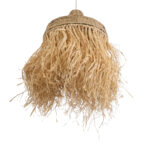 GloboStar® PORTOFERRAIO 02185 Boho Κρεμαστό Φωτιστικό Πλέγμα Μονόφωτο 1 x E27 IP20 Μπεζ Ράφια - Μ50 x Π50 x Υ80cm - Image 6