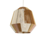 GloboStar® SALERNO 02187 Boho Κρεμαστό Φωτιστικό Πλέγμα Μονόφωτο 1 x E27 IP20 Πολύχρωμο Σχοινί - Μ50 x Π50 x Υ50cm - Image 2