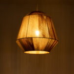 GloboStar® SALERNO 02187 Boho Κρεμαστό Φωτιστικό Πλέγμα Μονόφωτο 1 x E27 IP20 Πολύχρωμο Σχοινί - Μ50 x Π50 x Υ50cm - Image 3