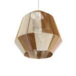 GloboStar® SALERNO 02187 Boho Κρεμαστό Φωτιστικό Πλέγμα Μονόφωτο 1 x E27 IP20 Πολύχρωμο Σχοινί - Μ50 x Π50 x Υ50cm - Image 6