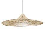 GloboStar® PALERMO 02311 Boho Κρεμαστό Φωτιστικό Πλέγμα Μονόφωτο 1 x E27 IP20 Μπεζ Ξύλο - Μ160 x Π160 x Υ45cm - Image 2