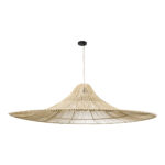 GloboStar® PALERMO 02311 Boho Κρεμαστό Φωτιστικό Πλέγμα Μονόφωτο 1 x E27 IP20 Μπεζ Ξύλο - Μ160 x Π160 x Υ45cm - Image 4